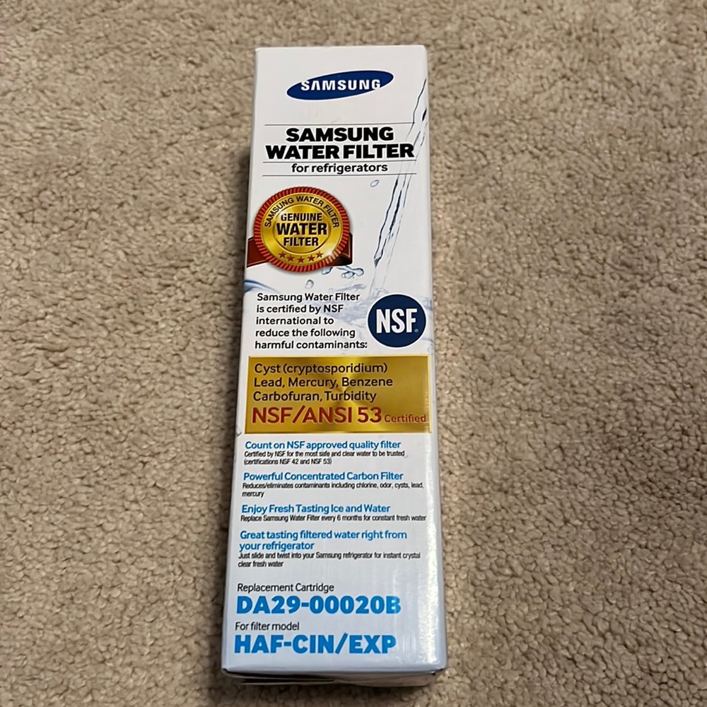 NWOT Samsung Water Filter for Refrigerators NSF Certified